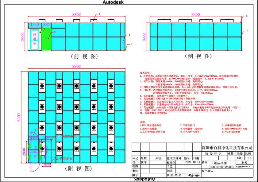 帶風(fēng)淋室千級(jí)潔凈棚（TCL）